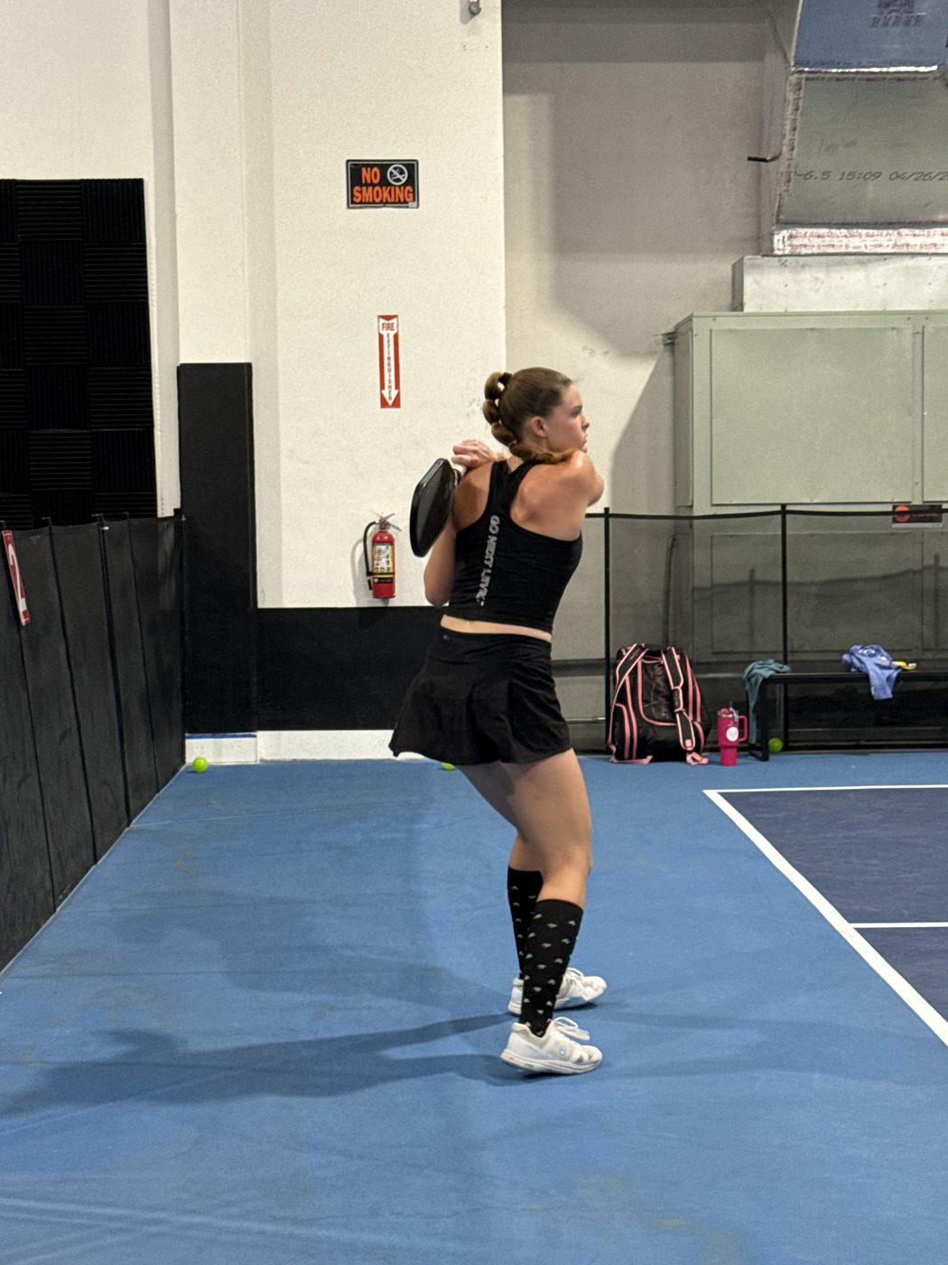 Cailyn Campbell practicing indoors